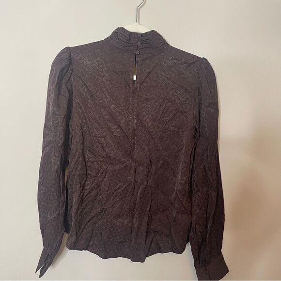 Janelle Mock Neck Cutout Top in Chocolate JONATHAN SIMKHAI STANDARD NWT XS - Picture 8 of 9